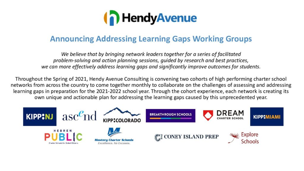 Addressing Learning Gaps Working Group Overview